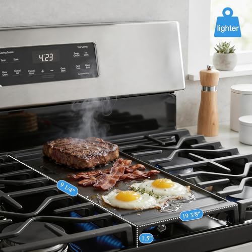 Image of Non-Stick Griddle Replacement for GE Appliance Stove Cooktop,Aluminum | WB31X24738 Griddle Pan | 9 x 19.5 inch Fit for GE Stove Top Center Burner | Easy to Clean & Dishwasher Safe