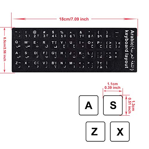 2PCS Pack Pegatinas de Teclado Árabe y Inglés miniatura 2