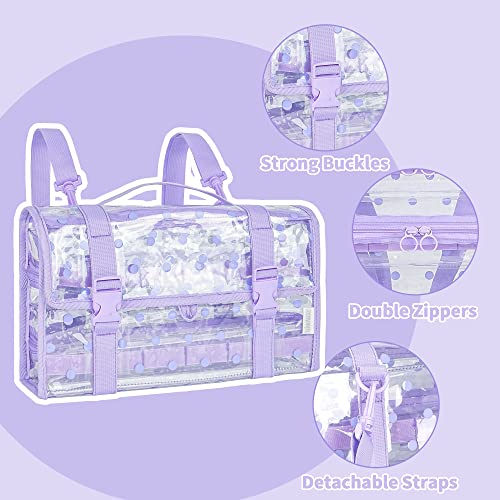 Yewiwin Doll Storage Organizer Backpack Compatible With Omg&Lol Surprise Dolls All,Clear View Hanging Dolls Carrying Case For Girl,Bag Only (Purple) #TOP2