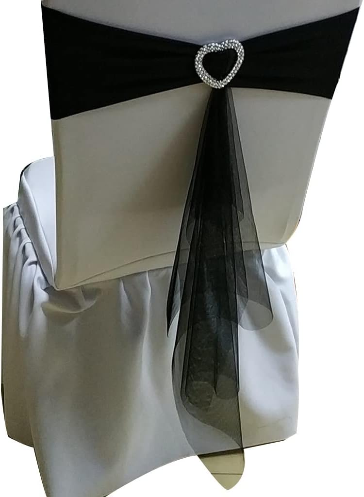 Chair Frames for Weddings, 10-50 Pieces Classical Art Flower Net Gauze Decoration Chair Sashes Birthday Party Strap with Heart Shape Buckle (Color : A Size :30) (E *50)