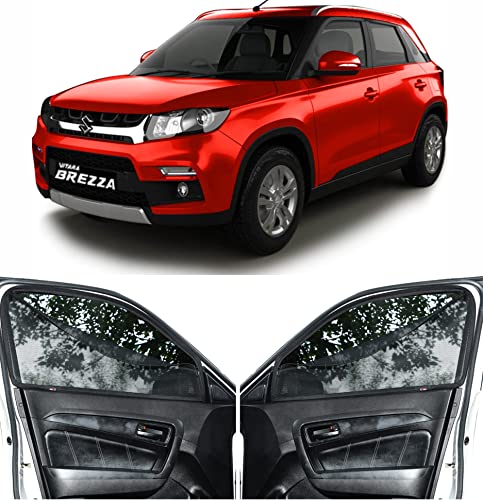 Image of Able Sporty Car Magnetic Sun Shade Curtains with Zipper for Maruti Vitara BREZZA Old Set of 4 Pcs