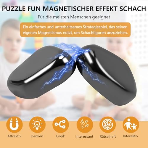 HOKYYCC Magnetspiel, Tragbar Magnetisches Schachspiel, Camping-Spiele, Magnet Schach Tischspiele, Geeignet für Familienfeiern, Geburtstagsparty-Spiel