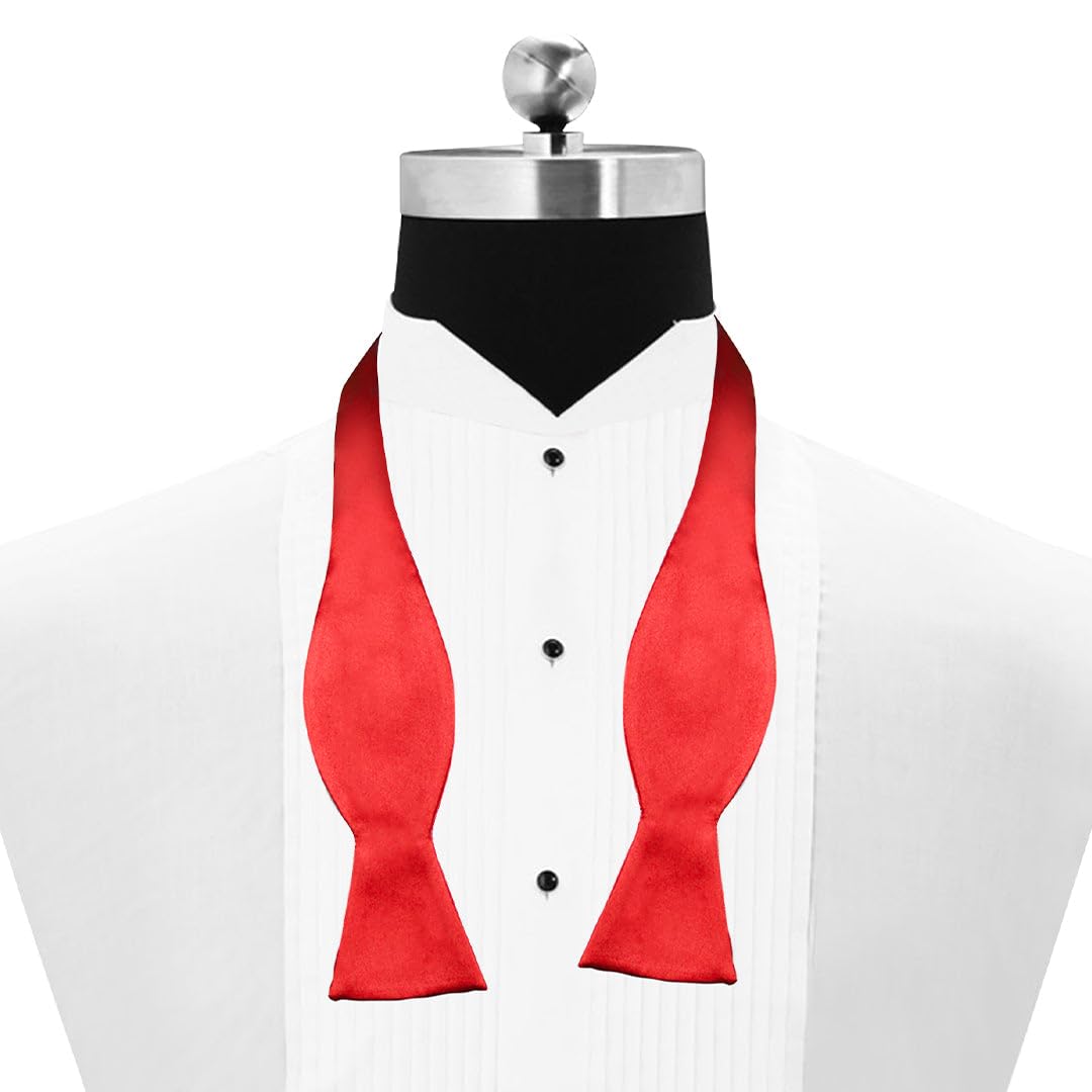 Peluche Sultry Red Cummerbund, Open Bow Tie & Pocket Square Set for Men - Image 4 thumbnail