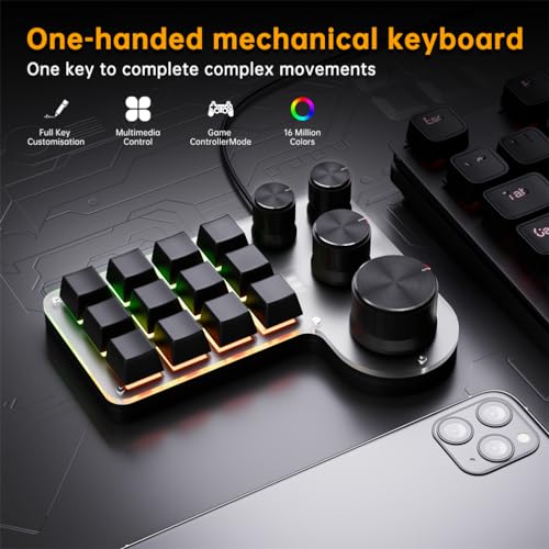Clavier Bluetooth à 12 touches de raccourci programmables compact noir sans fil - 2