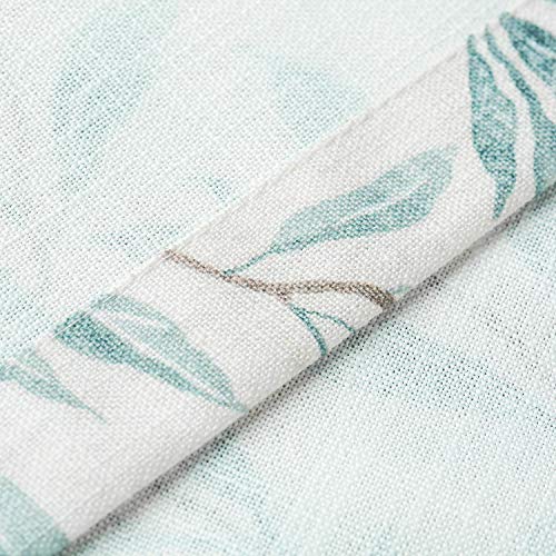 Vogol Window Valances Leaves Printed Curtains For Kitchen, Top Rod Pocket 52X18 Vintage Drapes Valance For Farmhouse Door Head, Blue, One Panel #TOP5