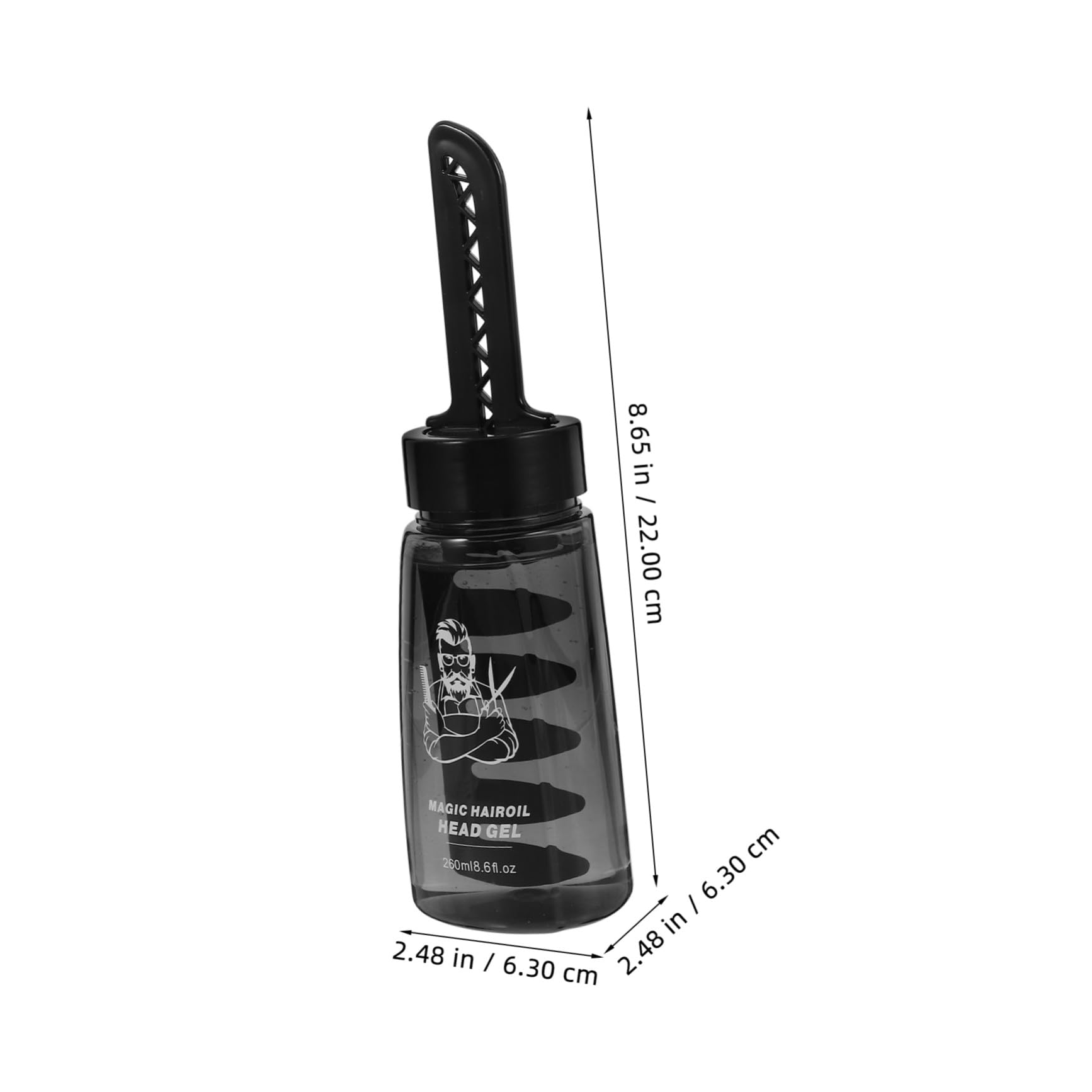 VICASKY 3 Stück Nachfüllbare Haarstyling Gel Flaschen mit Kamm Applikator für Männer Kunststoff 260 ml Portabel für Styling Zuhause
