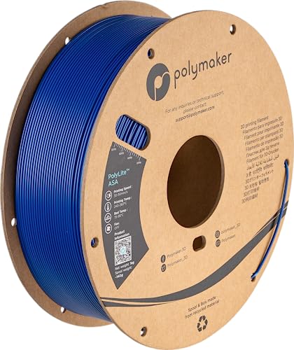Image of Polymaker ASA Filament 1.75mm Blue, 1kg ASA 3D Printing Filament, Heat & Weather Resistant - ASA 3D Printer Filament Perfect for Printing Outdoor Functional Parts