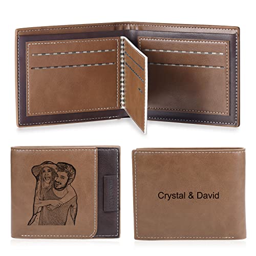 Jewelora Personalized Wallets For Men, Custom Photo Wallets Pu Leather Wallet For Men,Husband,Dad,Son, Personalized Gifts (Wallet - Style 13) #TOP28