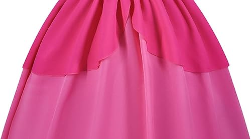 Miniatura 5 de Disfraz de princesa para niñas con corona, aretes azules, guantes, broche, melocotón, cosplay, Halloween, fiesta de cumpleaños