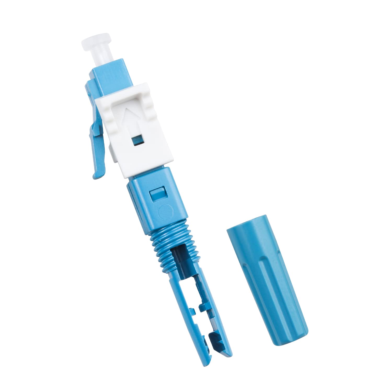 Lot de 20 adaptateurs de connexion rapide LC UPC à fibre optique monomode pour câble rond en fibre de 0,9/2,0/3,0/2,0 x 1,6/2,0 x 3,0 mm (bleu)