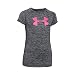 Under Armour Girls' Novelty Big Logo T-Shirt, Black/Pink Punk, Youth Medium