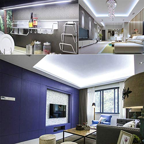 Image of SUYOOULIN LED Strip Lights, 16.4ft Dimmable DC 12V SMD 2025 Double Rows 3120 LEDs 65000LM Super Bright LED Ribbon Strip, Tube Waterproof IP67 for Home Party Decoration (Daylight White 6500K)