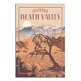 Poster vintage de voyage de la Vallée de la Mort du Parc National de Californie - Décoration murale - Poster moderne pour bureau, chambre à coucher