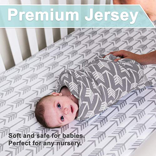 Image of Cottington Lane Crib Fitted Cradle Sheet - Bedsheet for Cribs /Cots One Qty 100% Cotton - 52 inch x 28 inch x 6 inch Arrow