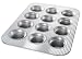 USA Pan Bakeware Crown Muffin Pan, 12 Well, Nonstick & Quick Release Coating, Made in the USA from Aluminized Steel