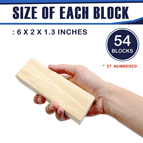 JST GAMEZ Outdoor Games Wood Stacking Tower Games Includes Scoresheet and Carry Bag - 54 Blocks - Thumbnail 7