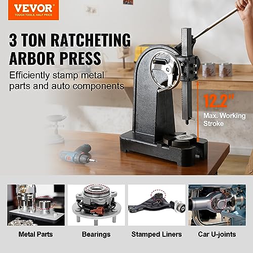 VEVOR 3 Ton Ratchet Arbor Press