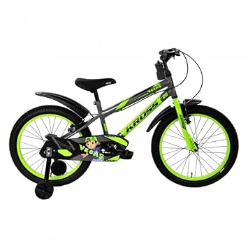 Kross Vegas 20T BMX Bike Single Speed Sporty Ranger with Free Bell, 95% Assembled Bicycle, Kids Girls Boys, Age 5-9Years, Color Green