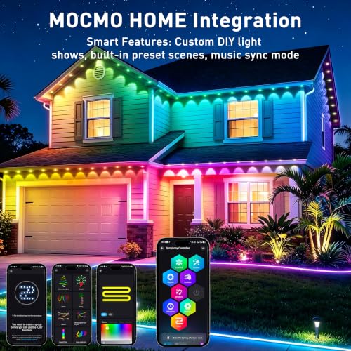 200FT Permanent Outdoor Lights,RGB+IC App ControlRemote, IP67 Waterproof Lighting,Outdoor Lights for Chasing Lights,Garden Decor,House,Party,Holiday,Smart - Image 3