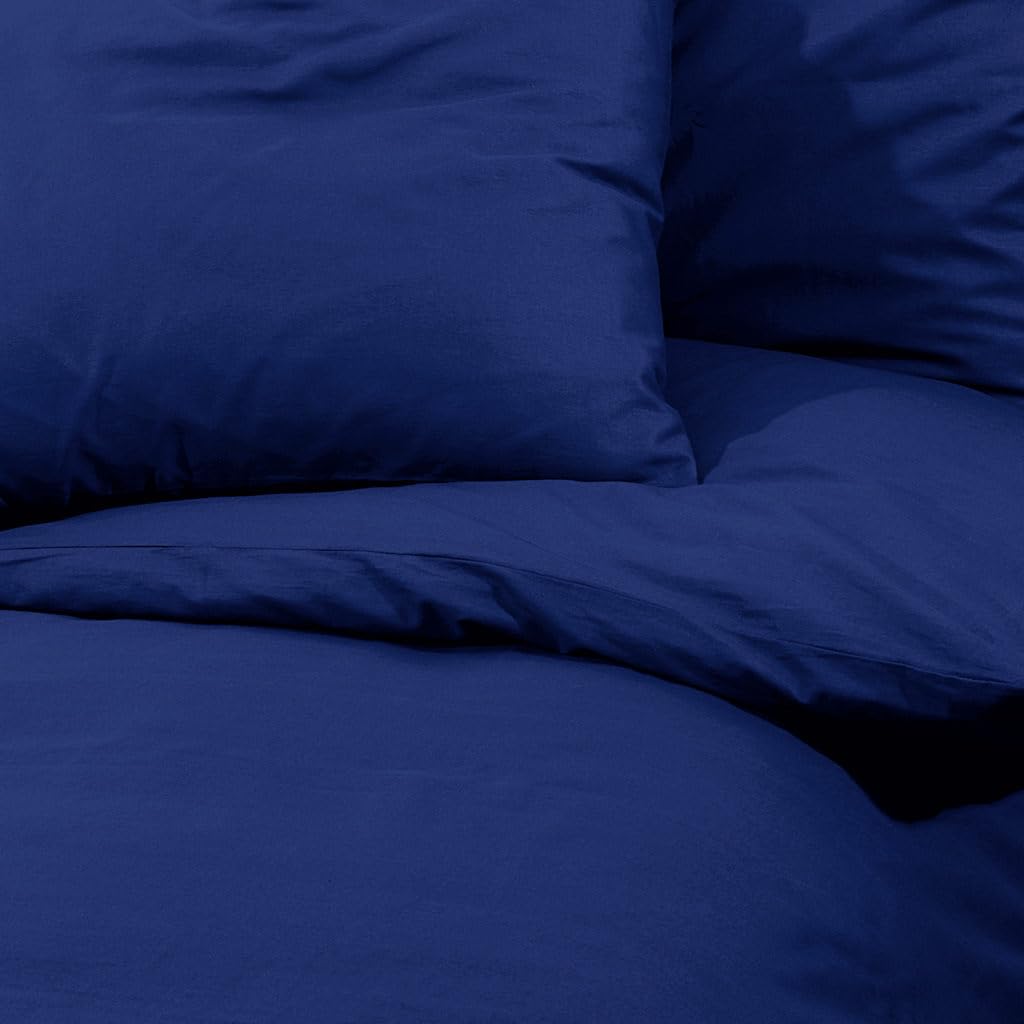 Generico Set Copripiumino Blu Marino 240x220 cm in Cotone,Biancheria,Lenzuola e Coperte,Copripiumini-136144