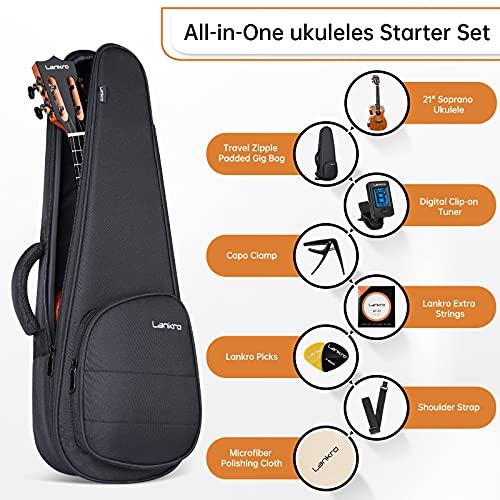 Sopran-Ukulele Lankro 21 Zoll aus Mahagoni mit Solid Top