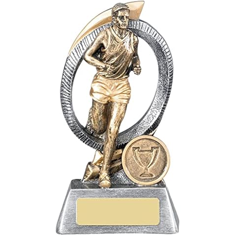 Male Running Antique Silver & Gold Trophy Cover