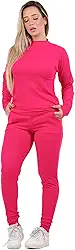 Conjunto Canelado Manga Longa Blusa Canelada Calça Jogger Cintura Alta Liso Rosa Adulto Feminino