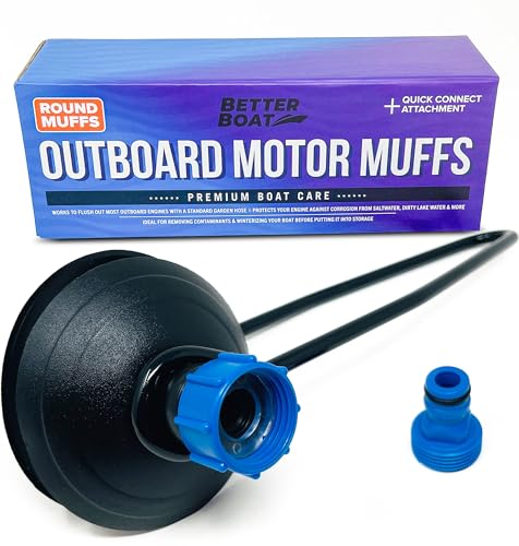Outboard Motor Muffs Round Boat Motor Water Muffs Ear Flusher Hose Adapter Inboard I/O Engine Flush Kit Winterizing - Better Boat