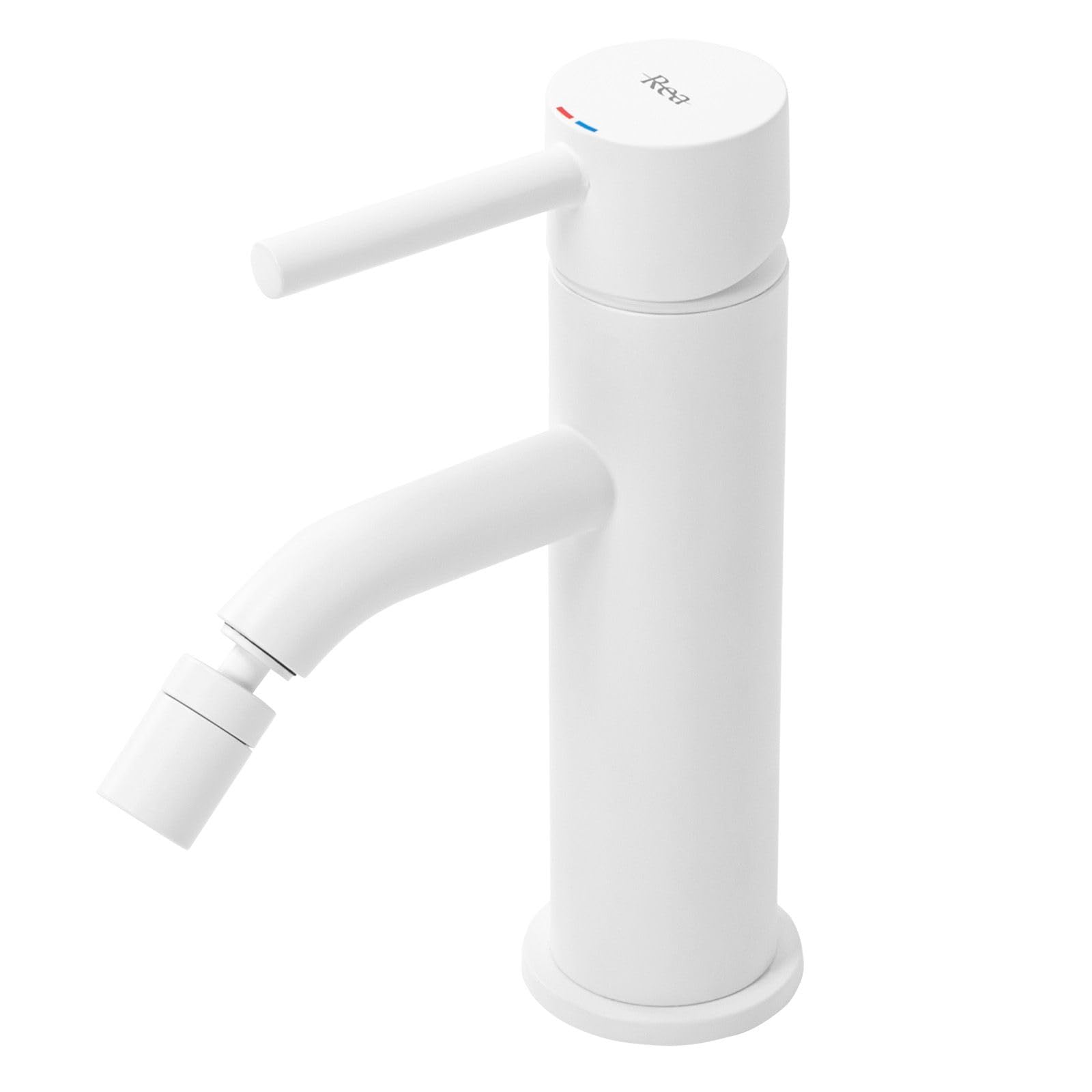 Rea - Rubinetto Da Bidet Lungo White Miscelatore Monocomando In Ottone Per Wc Bagno (Bianco) 14 X 5 X 17 cm