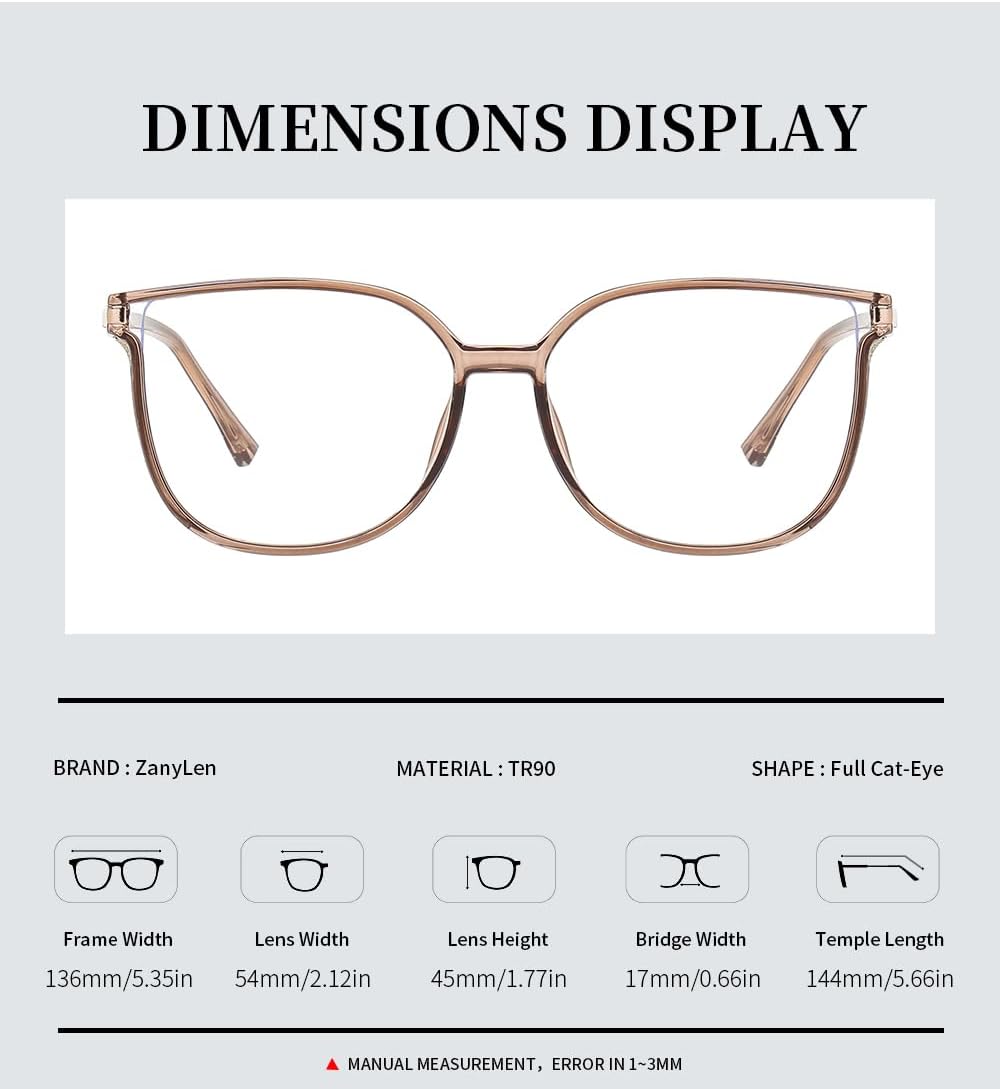 Vintage Cat-eye Blue Light Blocking Glasses for Women, Lightweight TR90 Fashion Eyeglasses - Image 6