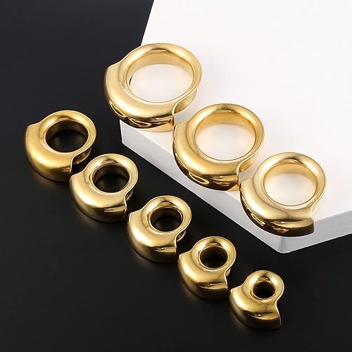 Miniatura 5 de LADEMAYH 2Pcs Cool Ears Gauges Body Jewelry Ear Plugs Gauges for Ears, Size 0g - 1 inch Ear Tunnels Gauge Earrings, Hypoallergenic Stainless Steel