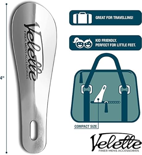 Metal Shoe Horn, 2 Pack- 7.5" Long- Perfect Shoe Horns For Men, Women, Kids - Travel Shoe Horn #TOP3