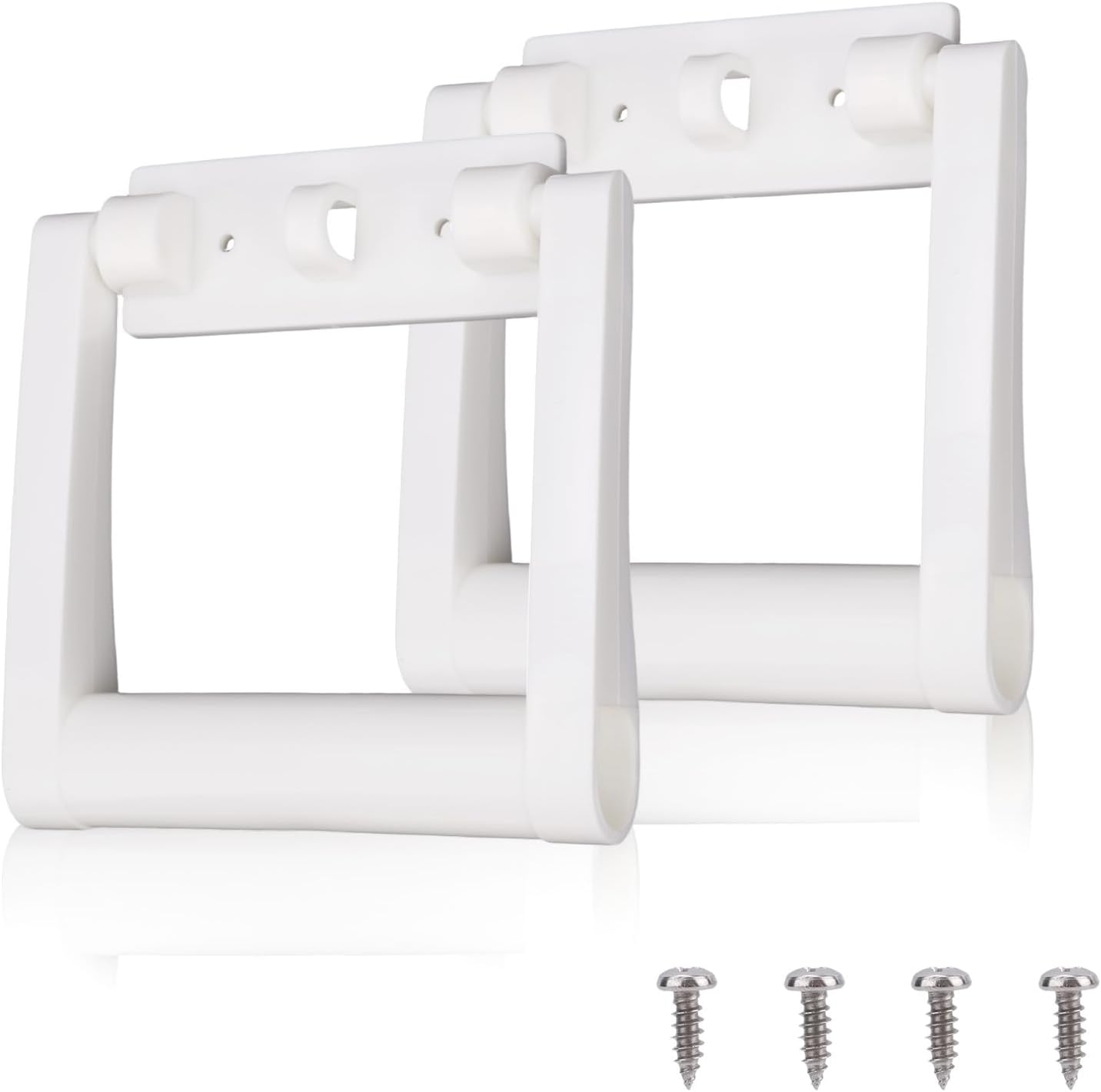 2pcs Plastic Cooler Handle Replacement for 25-72 QT Coolers, Replacement Handles Parts with Screws Ice Chest Repair Kit Compatible with Igloo Rectangle Cooler Accessories (White)