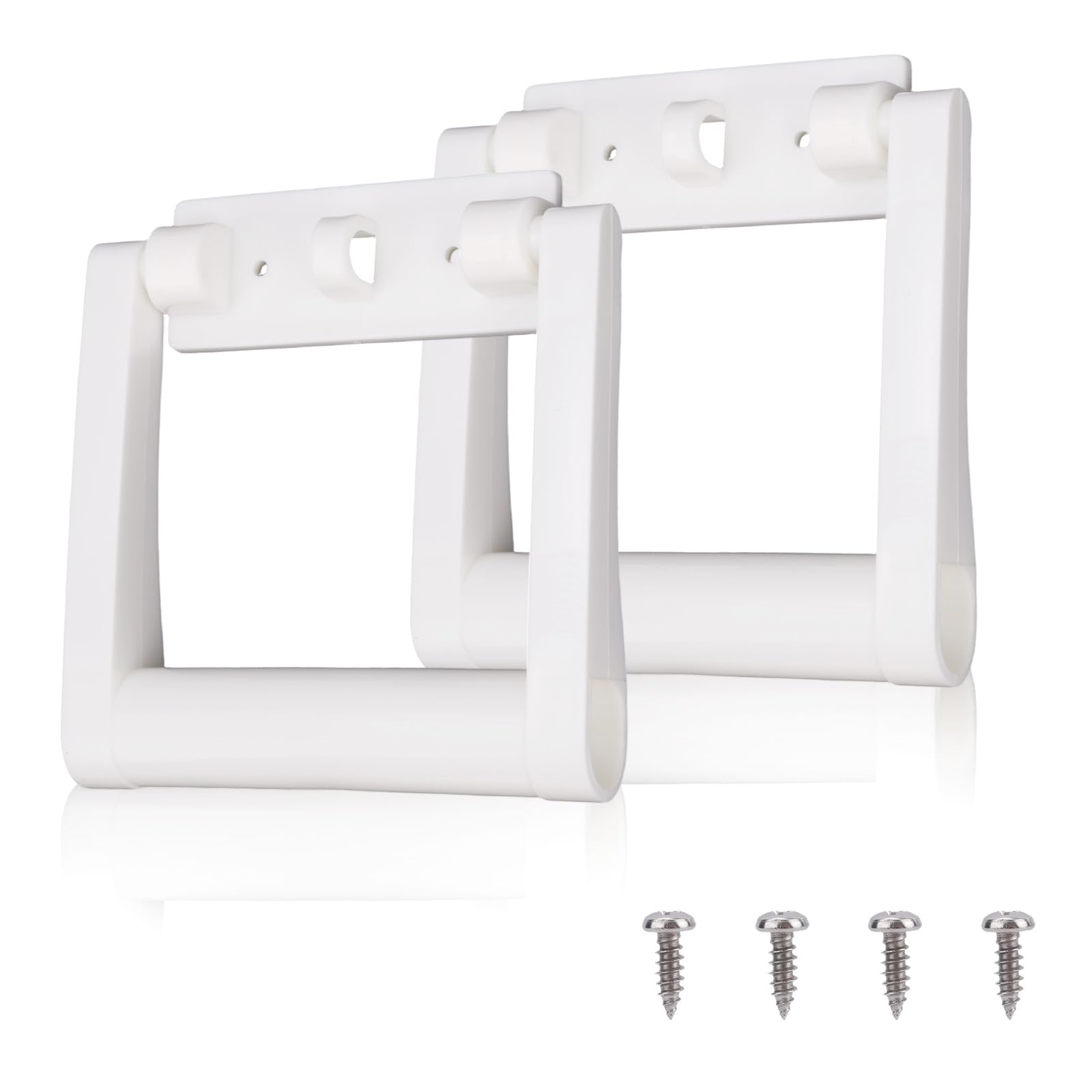 Fukaisu 2pcs Plastic Cooler Handle Replacement for 25-72 QT Coolers, Replacement Handles Parts with Screws Ice Chest Repair Kit Compatible with Igloo Rectangle Cooler Accessories (White)