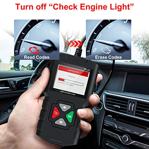 JDIAG OBD2 Scanner Enhanced Car Code Reader Check Engine Light OBDII CAN Diagnostic Scan Tool Universal for Vehicles After 1996 - Black