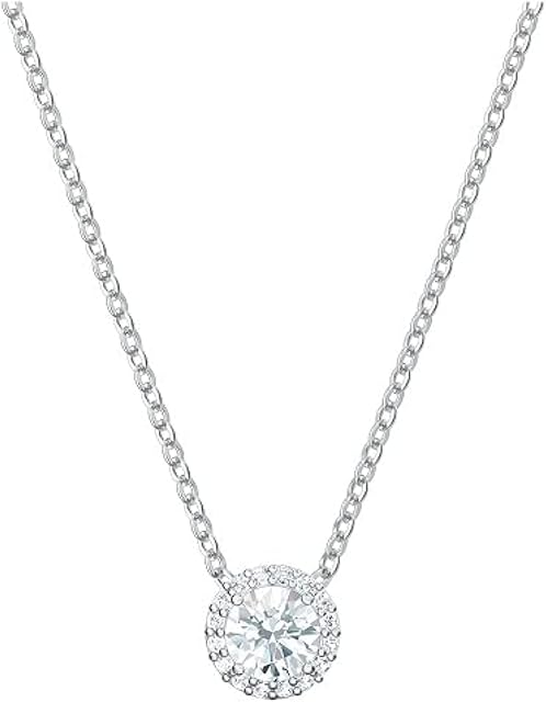 Swarovski Women's Angelic Necklace Brilliant White Crystals with Elegant Rhodium Plated Metal from the Swarovski Angelic Collection