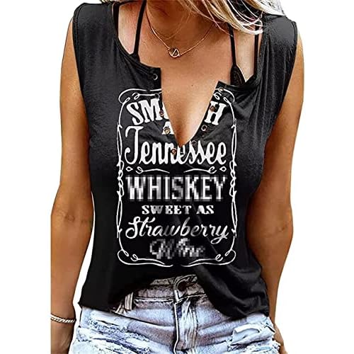 Damen Sommer Casual Tank Top Frauen Ärmellose Basic T Shirt schwarz Locker Oberteile Sexy V-Ausschnitt Weste Tunika Blusentop (S, Schwarz)