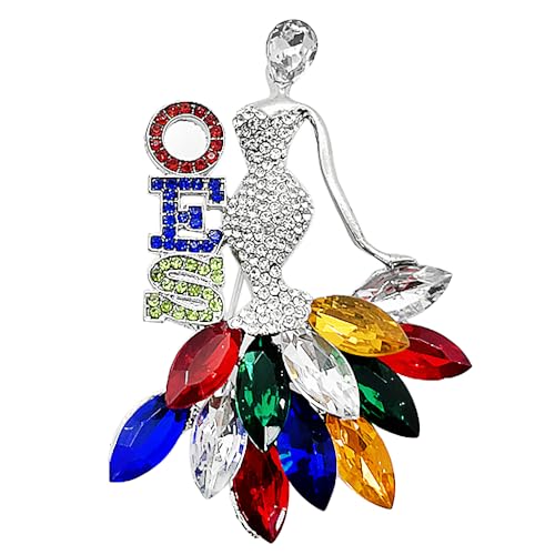 University sorority Order of the Eastern star society Members Rhinestone Metal OES Dancing Girl Jewelry Brooch pin