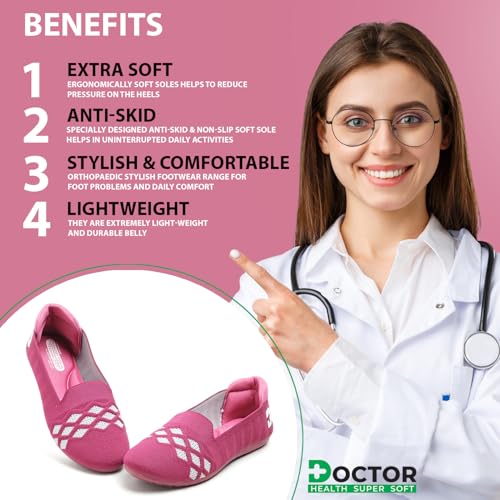 Image of Doctor Health Super Stylish Comfortable Classy Knitted Design Ballerina | Premium Look Flat Jutis | Non Slip Lightweight Shoes Bellies for Women | Dailywear Flat Bellies | Trendy Women Jutis Bellies