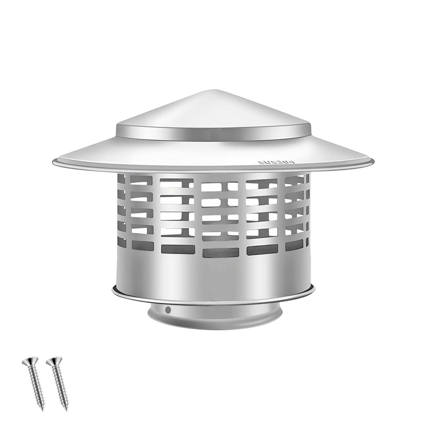 Qrity 1 Pcs 304 Stainless Steel Chimney Cover Cap, Round Air Vent Covers, Round Vent Top Exhaust Roof Cap