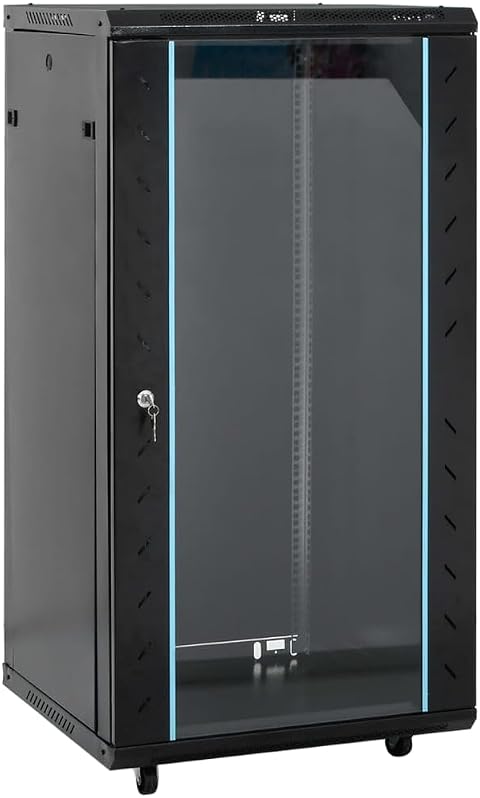 vidaXL Rack de servidores Patas giratorias 22U 19" IP20 60x60x120 cm, Rack de Red 22U, armarios de Red, Armario de Red de Almacenamiento