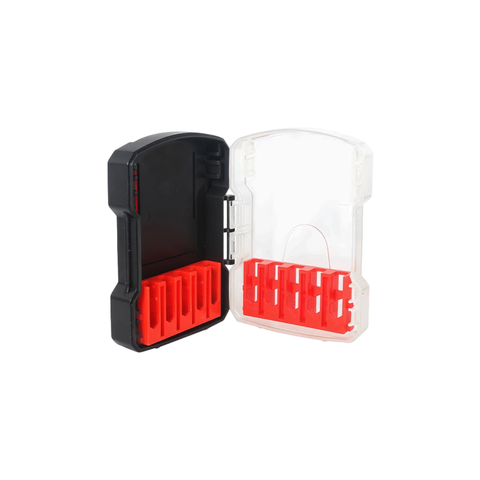 Pffiocix Black Trumpet Tool Bit Holder Box Case Heavy Duty Construction Quick Access Design Safe Storage Place For Electricians Carpenter Workshop Professional Tool Organizer