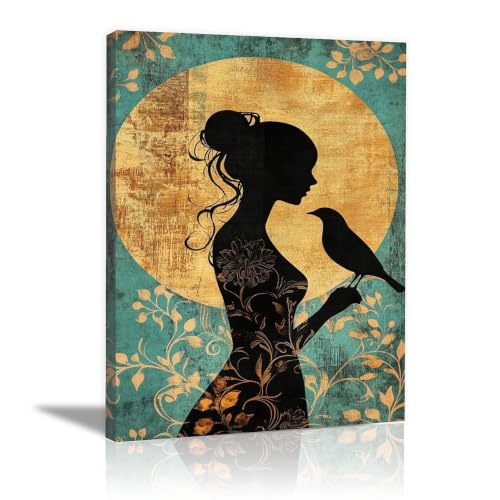 Tableau toile femme silhouette élégante pour décoration murale chambre et couloir