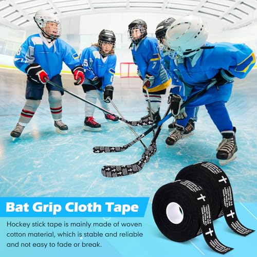 Halloscume 2 Rolls Hockey Tapes Baseball Christian Faith Cross Baseball Grip Bat Tape 15 Yard Lacrosse Softball Bats Sticks Wraps for Soccer Sports Athletic Gift Ice Skate Supplies(Black,Proverbs3:5)