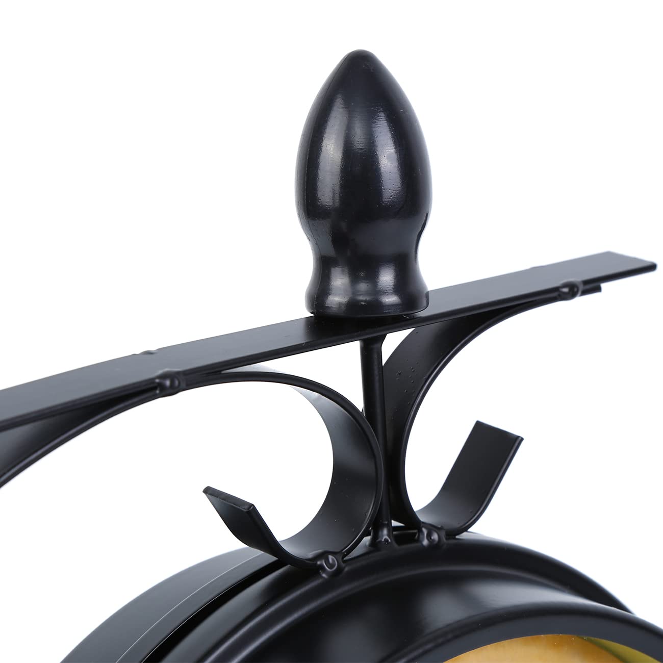 Samger - Reloj de pared de doble cara retro con soporte, 18 cm, estilo retro con batería, reloj de estación de tren Nueva York, reloj de metal, color negro