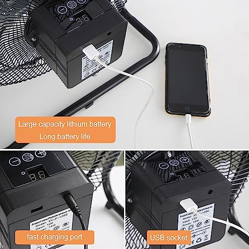 Ventilateur de sol 16 pouces USB à hauteur réglable et oscillation - 8