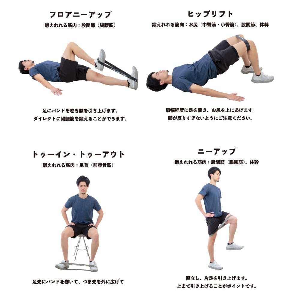 Amazon.co.jp: Pick Fitピックフィット【健康運動指導士監修】ミニループバンド エクササイズバンド レジスタンスバンド トレーニング  チューブ ゴムバンド 強度別 美尻 筋トレ ダイエット リハビリ 収納袋付き : スポーツ＆アウトドア