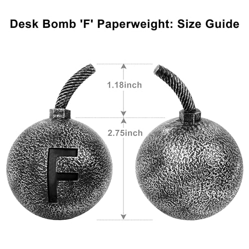 Initial F Bomb Paperweight Humor Decor with Ball Paperweight Functional and Stylish Office Paperweight Gift for Office Co-Worker Boss,Student with Letter Paperweight Desk Decor
