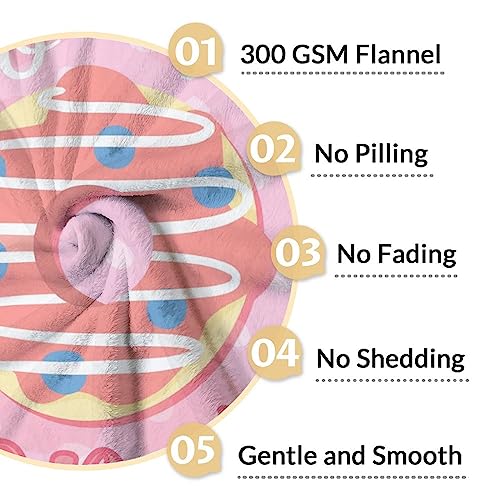 Girls Blanket - 50"x60" Cute Donut Throw Blanket Gifts for Girls - Personalized Pink Soft Fuzzy Doughnut Blanket for Bed, Couch & Living Room