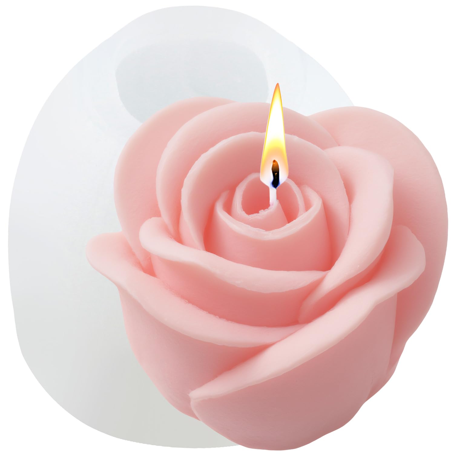Amazon.com: GLITZXFH 3D Rose Flower Candle Mold Rose Flower